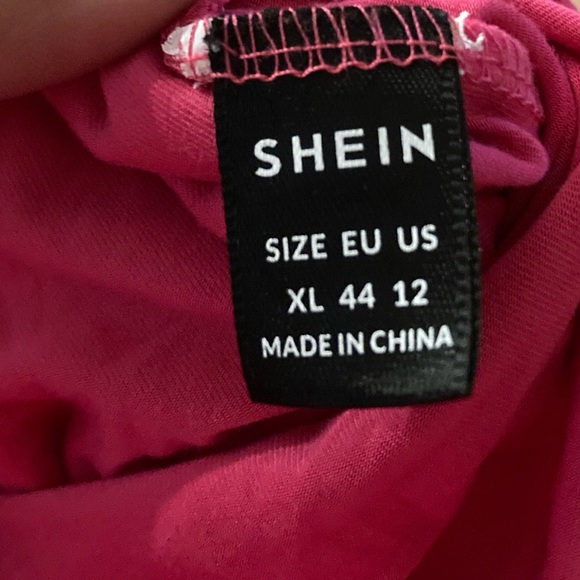 SHEIN EZwear Backless Batwing Sleeve Solid Tee - Hot Pink - Picture 5 of 5